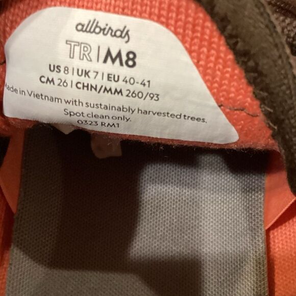 NEW Men’s Allbirds Tree Runner Bloom Coral/ Calm Taupe Sz 8 - Picture 13 of 14